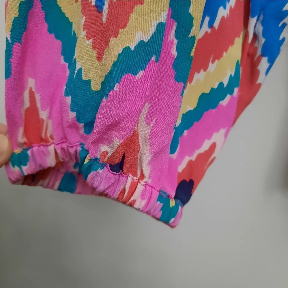 Lilly Pulitzer Chevron Elsa Silk  Multicolor Blouse - Picture 5 of 10
